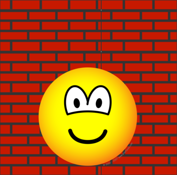 Against the wall emoticon